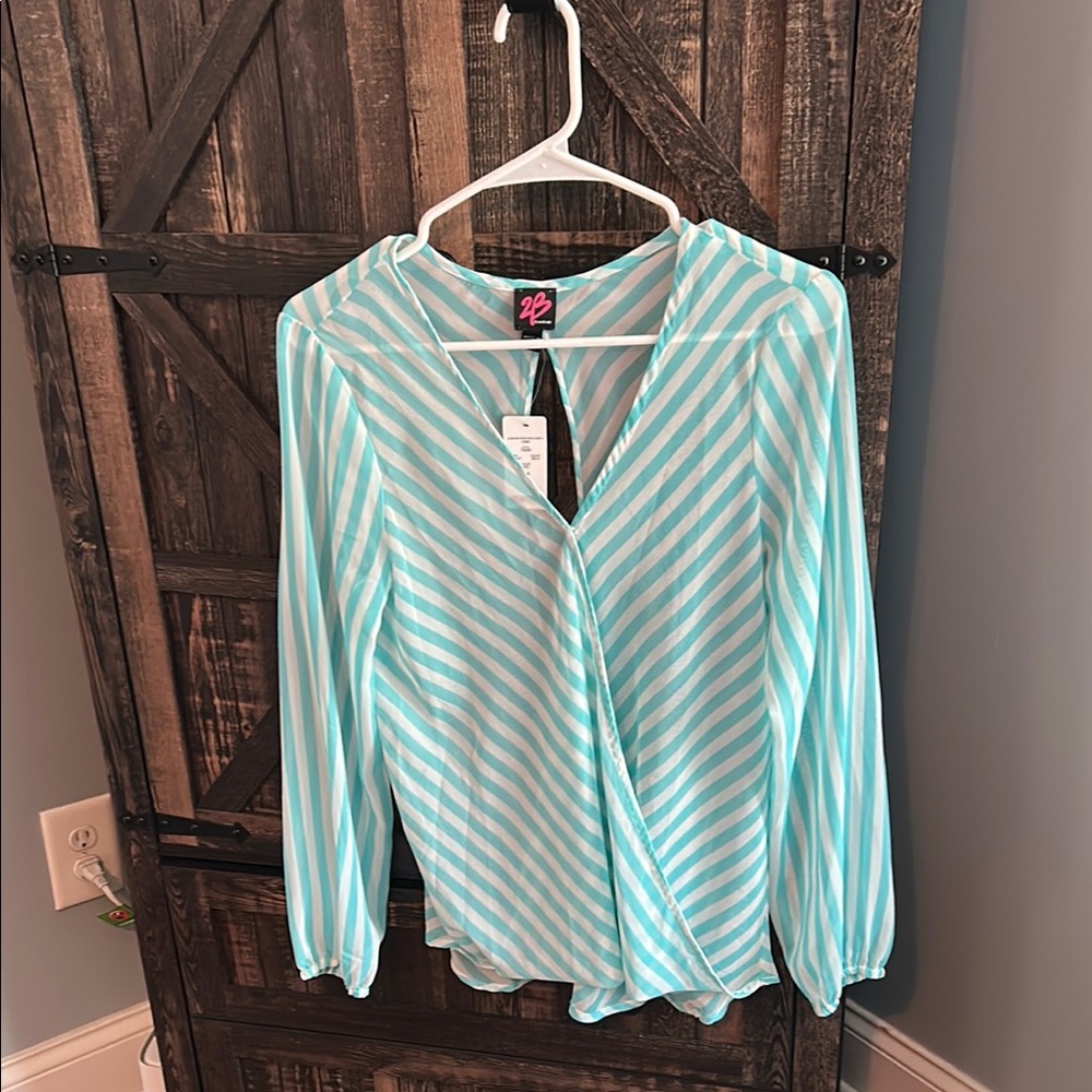 Striped Aqua Blouse